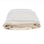 Nappe rectangulaire en lin à rayures noir et blanc – 150x300 cm