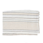 Nappe rectangulaire en lin à rayures noir et blanc – 150x300 cm