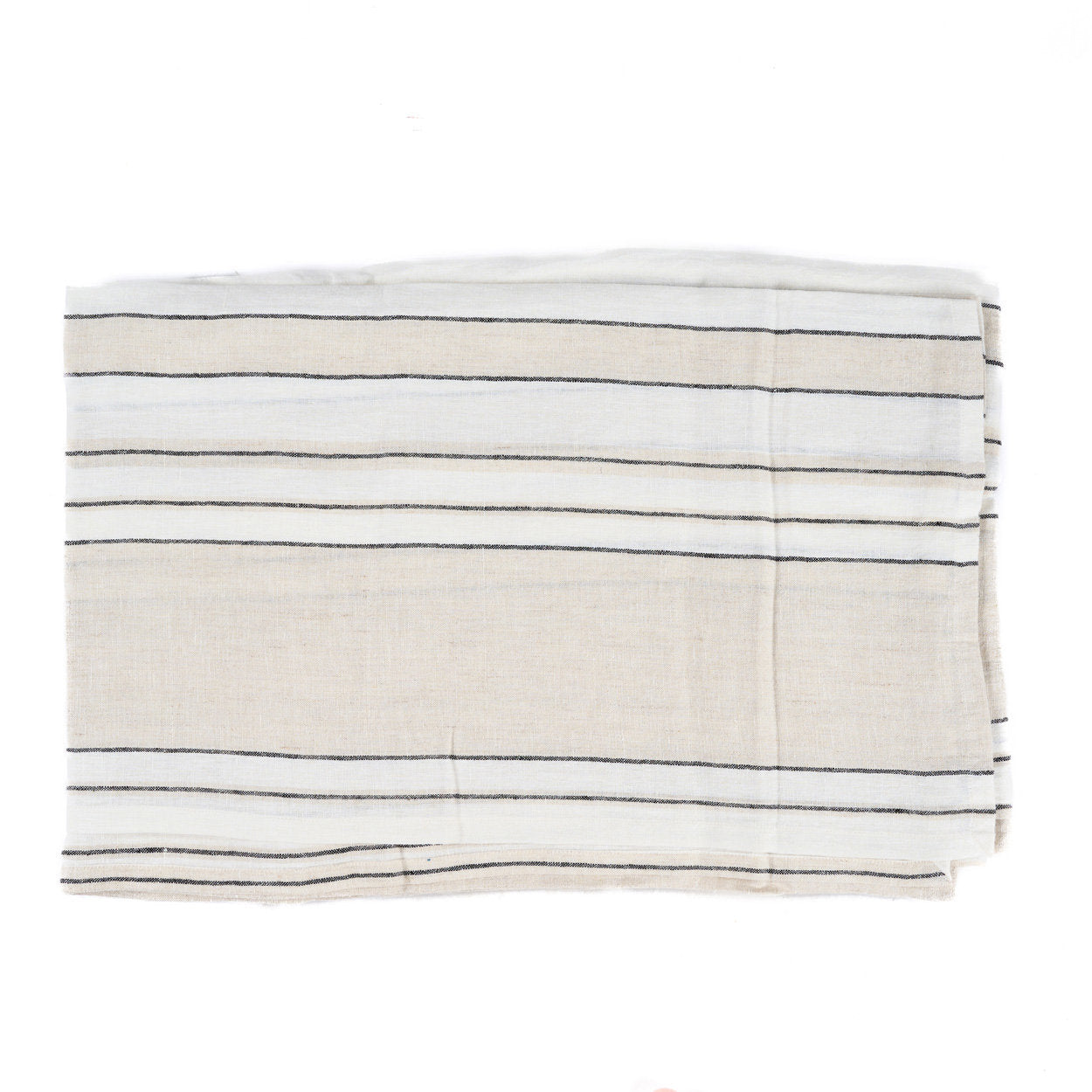 Nappe rectangulaire en lin à rayures noir et blanc – 150x300 cm