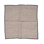 Serviette en lin naturel rayée bordure noire