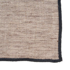 Serviette en lin naturel rayée bordure noire