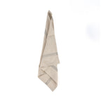 Serviette en lin naturel rayée noir beige pour table ou cuisine