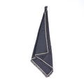 Serviette de table en lin noir naturel à franges et bordure écrue