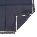 Serviette de table en lin noir naturel à franges et bordure écrue