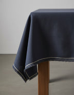 Nappe rectangulaire en lin noir naturel pour salle à manger – 150x250 cm