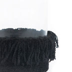 Porte-bougie en velours noir – Cylindrique et texturé