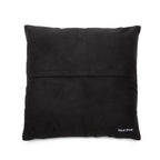Housse de coussin carrée en cuir noir surpiqué - 40x40 cm