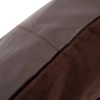Housse de coussin cuir marron à panneaux - 60x60 cm