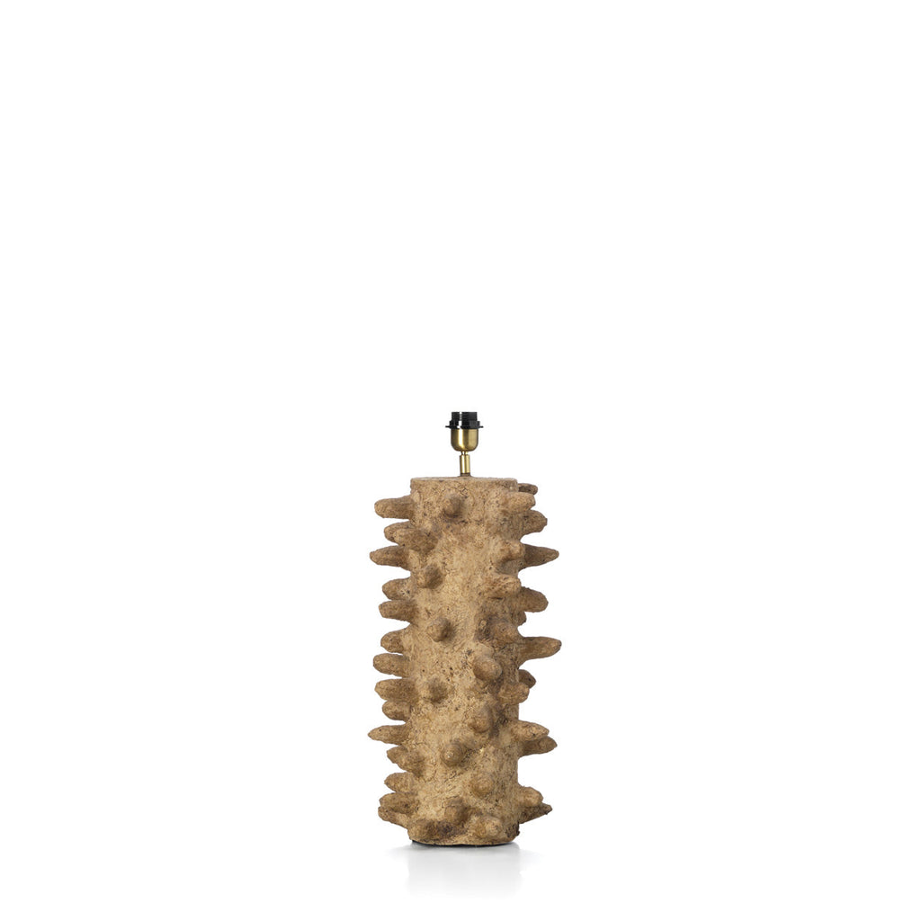 Lampe de table sculpturale en papier mâché brun pour salon – H52 cm