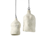 Suspension en papier mâché blanc sculpturale – H46 cm