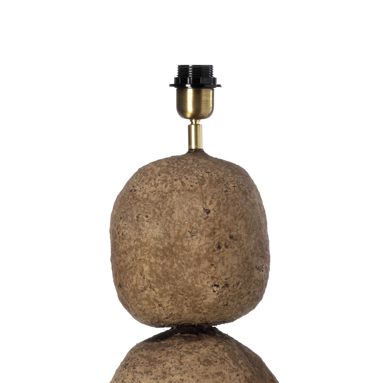 Lampadaire en papier mâché sculptural brun terre pour salon – H123 cm XL