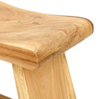Tabouret en bois de Suar rectangulaire – Finition naturelle – 50x30 cm