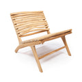 Fauteuil en teck naturel pour extérieur couvert structure ondulée – 85x65 cm