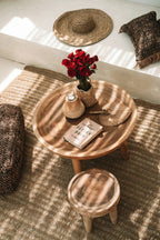 Table basse en bois massif de Munggur naturel 70x70 cm