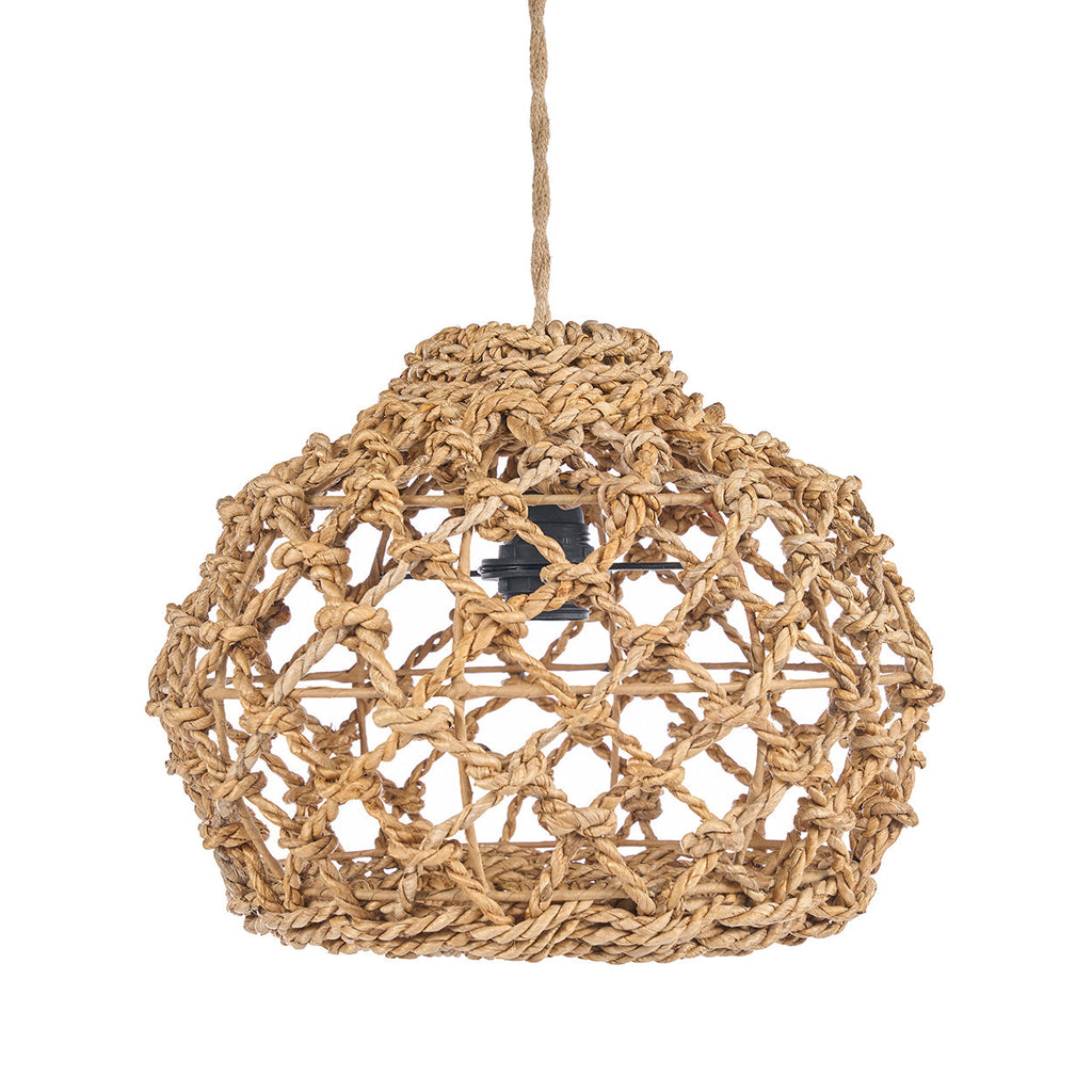 Suspension en feuille de bananier ajourée naturelle – Ø35 cm