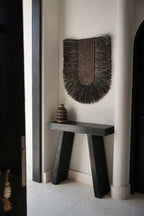 Décoration murale en fibres naturelles noires 87x74 cm