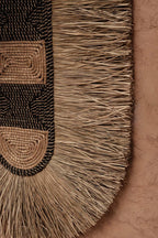 Décoration murale en herbe naturelle tressée 85x78 cm