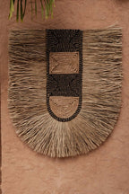 Décoration murale en herbe naturelle tressée 85x78 cm