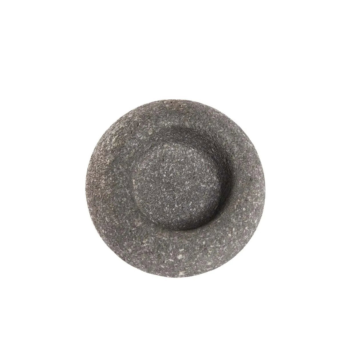 Bol à sel en pierre de lave gris granité forme galet