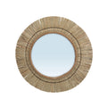 Miroir mural rond en herbe naturelle tressée avec corde en jute – Ø65 cm