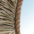 Miroir mural rond en herbe naturelle tressée avec corde en jute – Ø65 cm