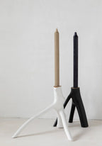 Bougeoir blanc en forme de branche organique