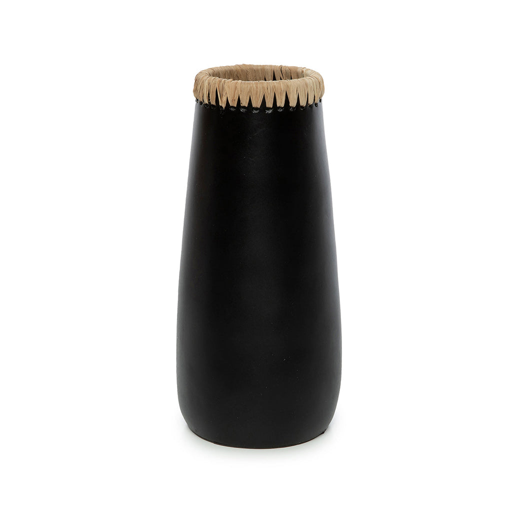 Vase décoratif en terre cuite noir – 14x31 cm