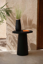 Vase décoratif en terre cuite noir – 14x31 cm