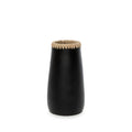Vase décoratif en terre cuite et raphia noir 26 cm