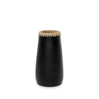 Vase décoratif en terre cuite et raphia noir 26 cm