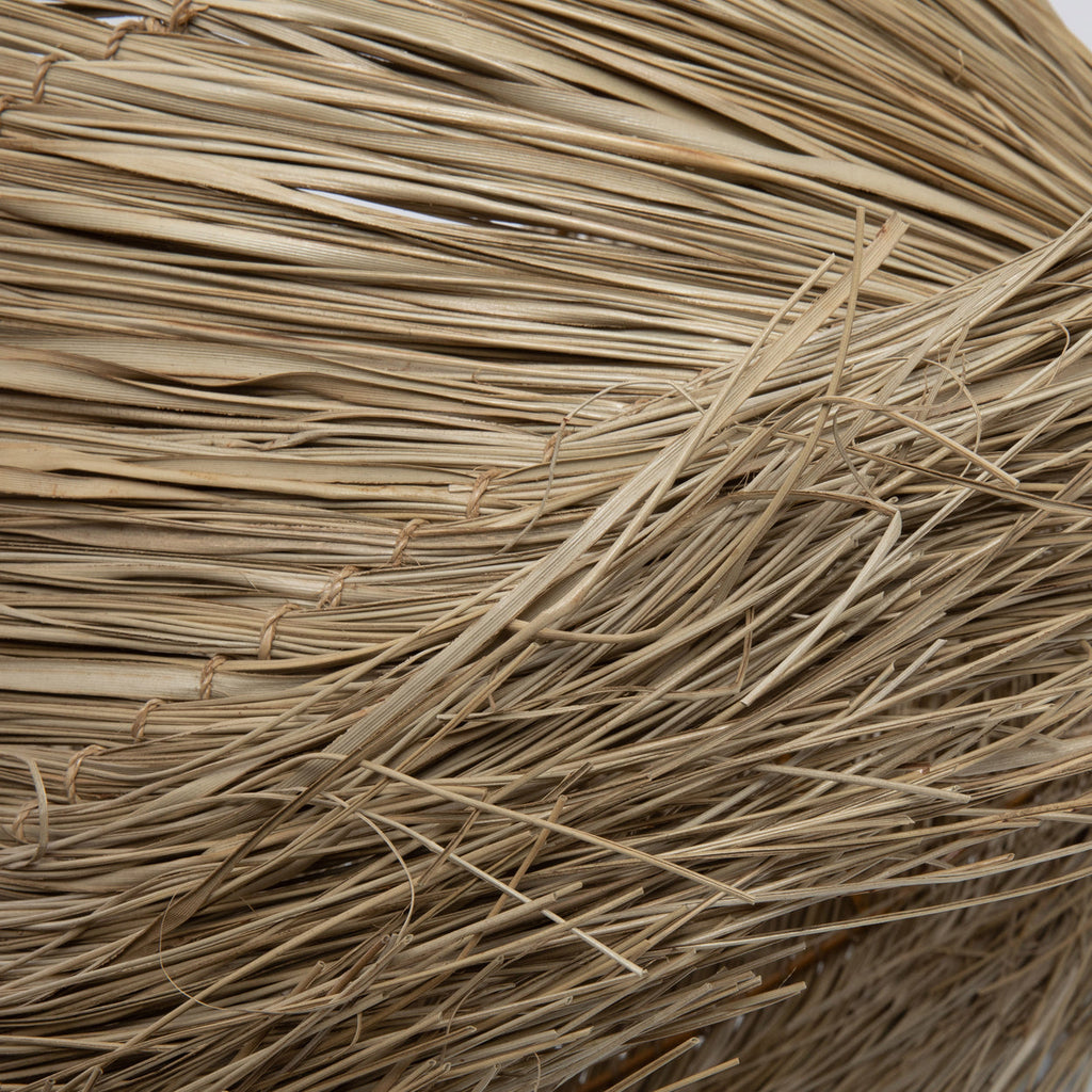 Abat-jour cylindrique en pandan naturel avec franges en sisal – H51 cm
