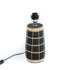 Lampe à poser en terracotta et rotin noir texturé – H56 cm