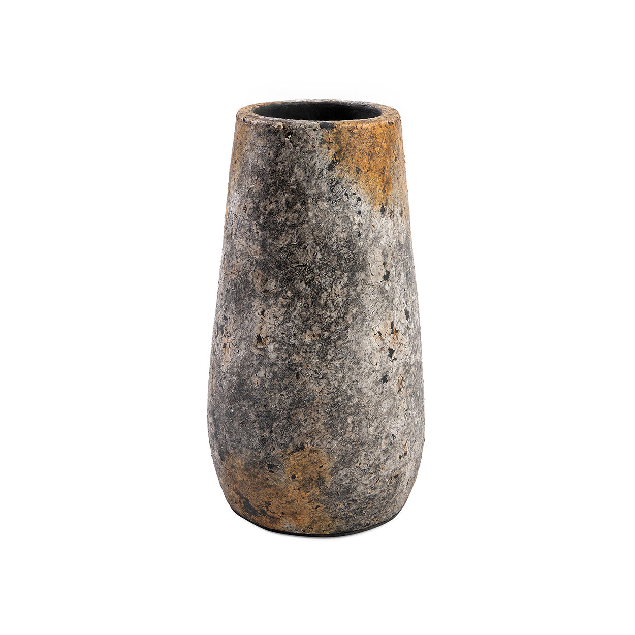 Vase en terracotta effet pierre gris moucheté – H26 cm - M