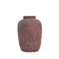 Vase en terracotta finition brun rouille texturée – H20 cm - S