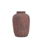 Vase en terracotta finition brun rouille texturée – H20 cm - S
