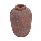 Vase en terracotta finition brun rouille texturée – H20 cm - S