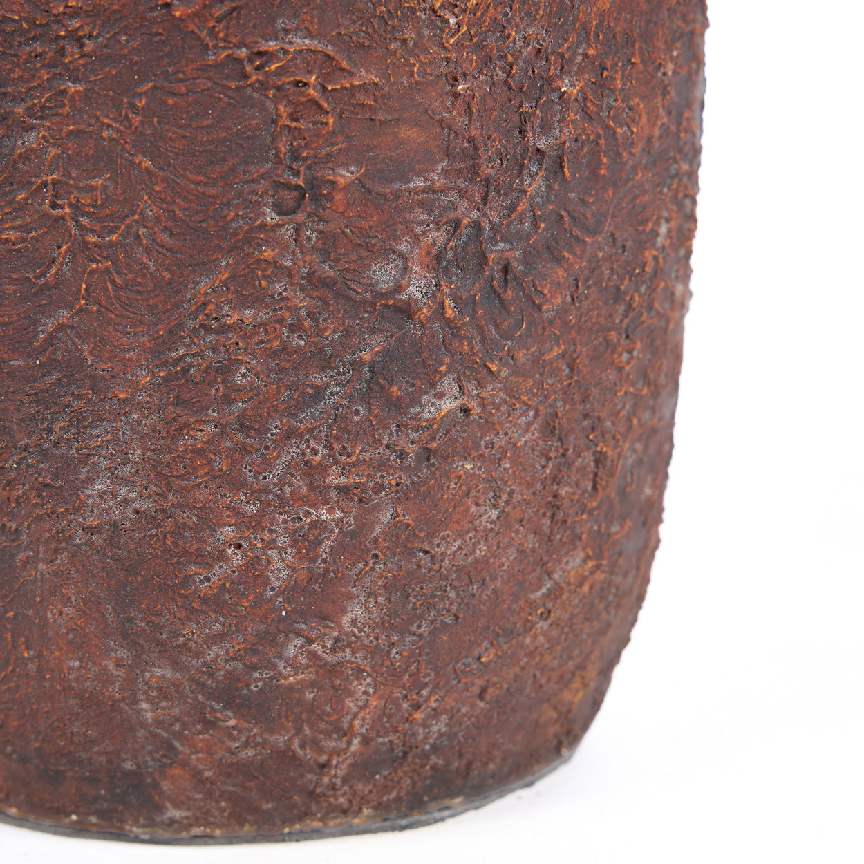 Vase en terracotta finition brun rouille texturée – H20 cm - S