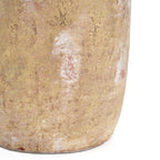 Vase décoratif en terre cuite patinée crème forme jarre – H30 cm - M