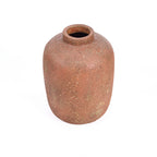 Vase en terre cuite texturée brun terracotta à col court – H40 cm - L