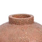 Vase en terre cuite texturée brun terracotta à col court – H40 cm - L