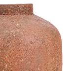 Vase en terre cuite texturée brun terracotta à col court – H40 cm - L