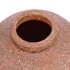 Vase en terre cuite texturée brun terracotta à col court – H40 cm - L