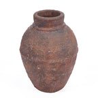 Vase terracotta texturé bordeaux forme jarre rustique – H30 cm - M