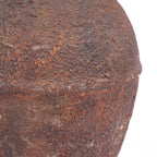 Vase terracotta texturé bordeaux forme jarre rustique – H30 cm - M