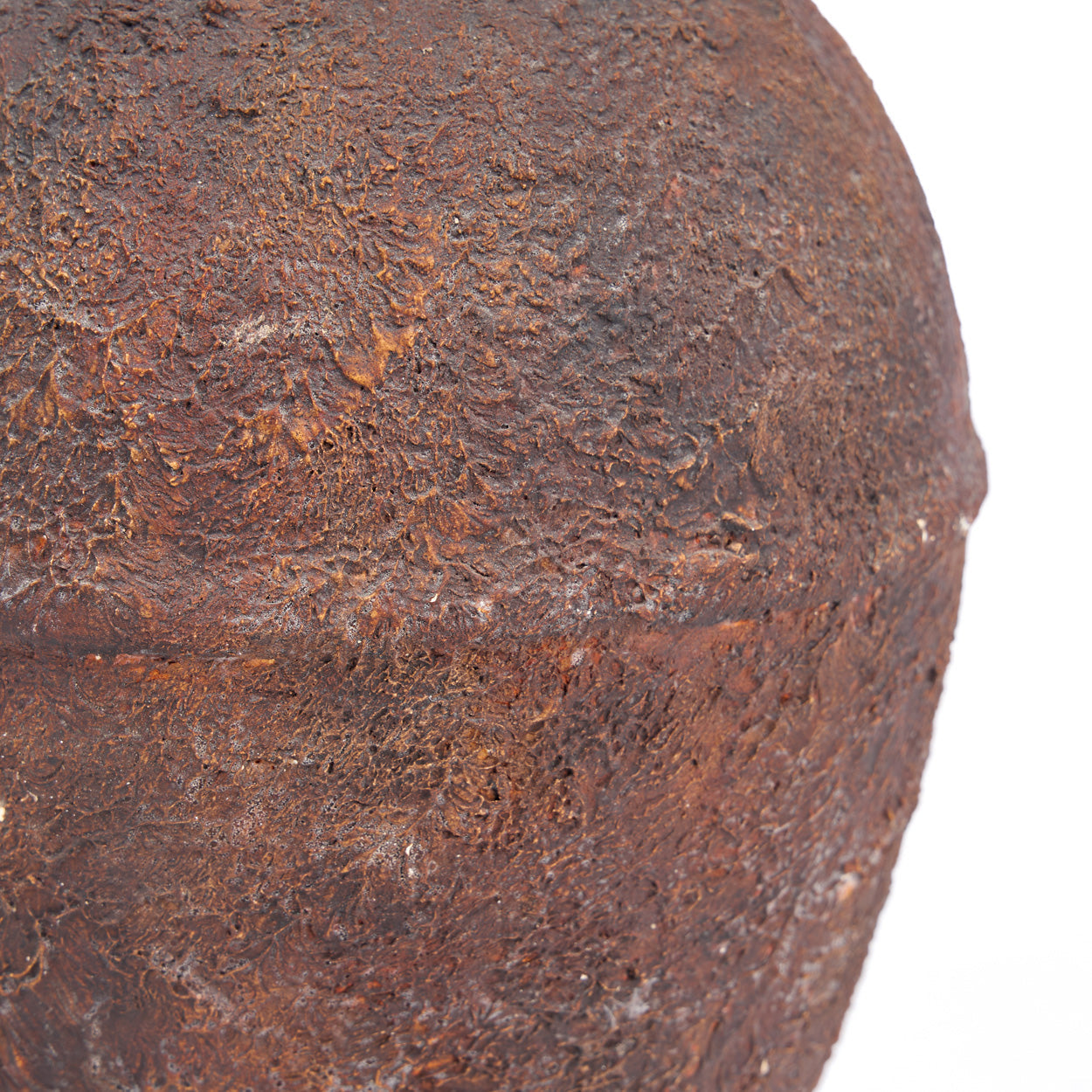 Vase terracotta texturé bordeaux forme jarre rustique – H30 cm - M