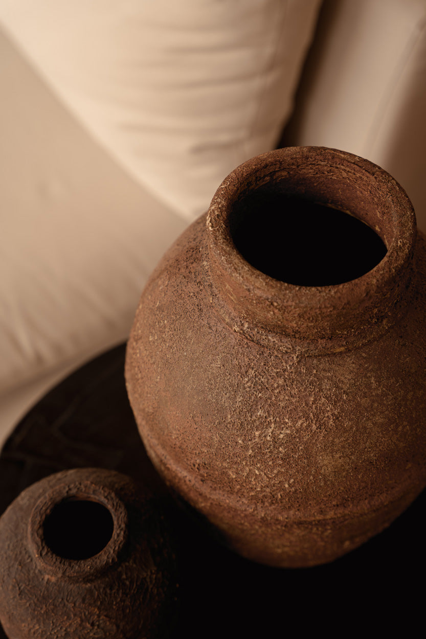 Vase amphore en terre cuite terracotta patinée – H40 cm - L