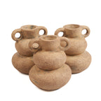 Vase en céramique sable à anses finition patinée – H18 cm - S