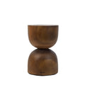 Tabouret en bois suar massif forme sablier finition miel – H45 cm