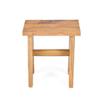 Tabouret rectangulaire teck naturel bois massif 45 cm