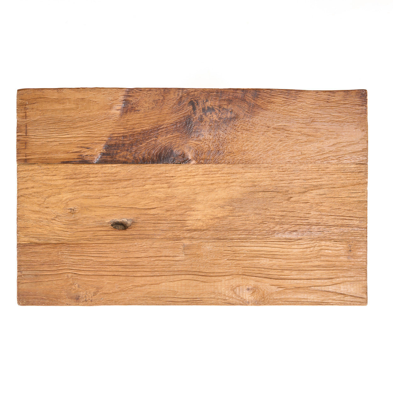 Tabouret rectangulaire teck naturel bois massif 45 cm